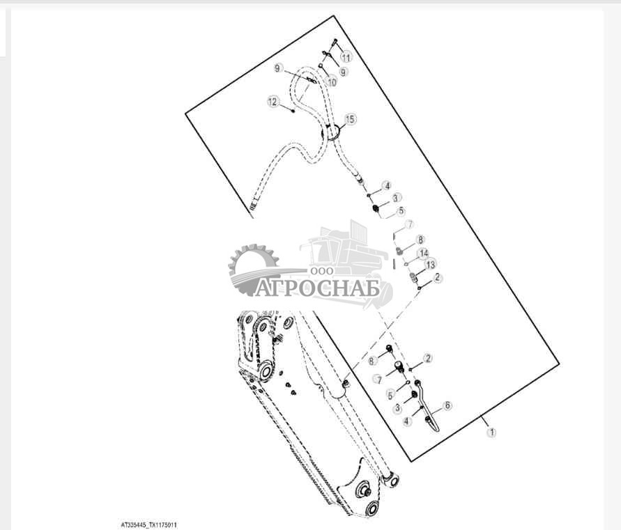 Комплект гидравлической системы шнека, телескопическая рукоять 